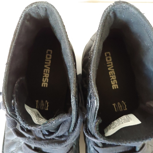 Converse Chuck Taylor All Star Quilted Leather Hi Top Sneakers Black Size 9.5 - Picture 13 of 14